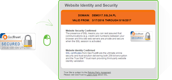 GeoTrust True Site Seal - certyfikaty DV